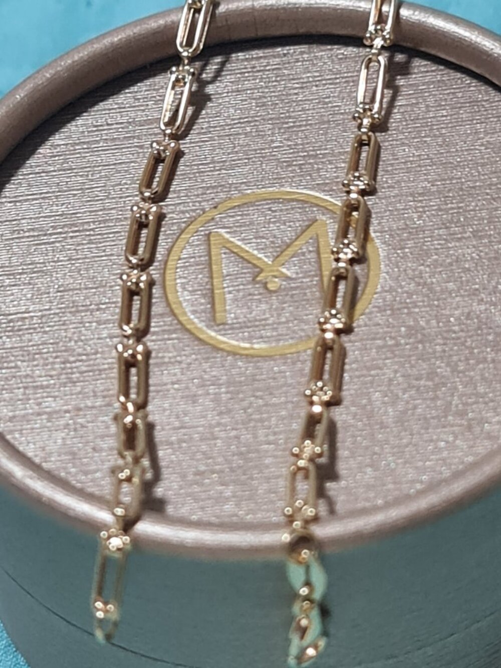 18k bracelet - flat hardware style real gold
